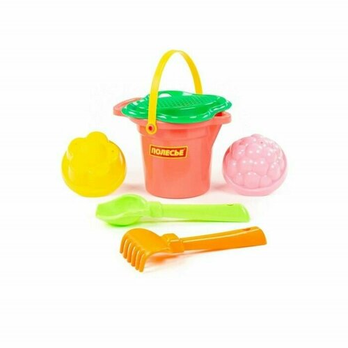Песочный набор 150 ведро ситечко-цветок совок грабельки 2 формочки для песка цвета 658₽