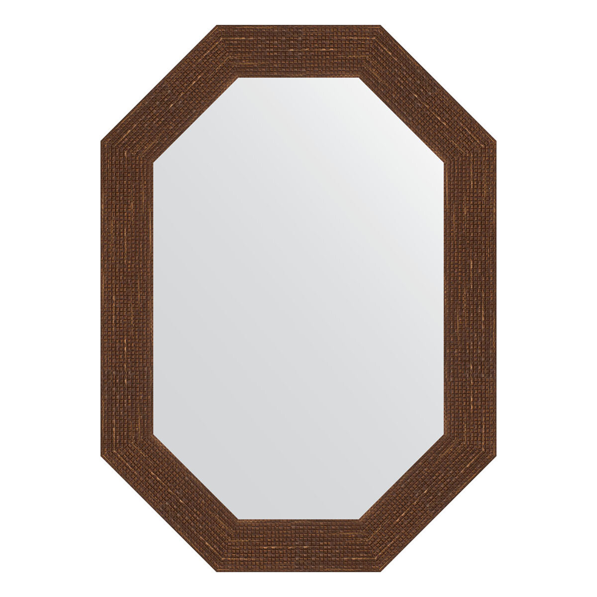 Зеркало настенное Polygon EVOFORM в багетной раме мозаика античная медь, 52х72 см, для гостиной, прихожей, спальни и ванной комнаты, BY 7089