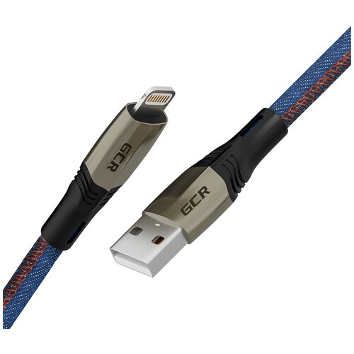 фото Кабель gcr usb - lightning mfi (gcr-ip14), 1 шт., синий джинс, 1.7 м