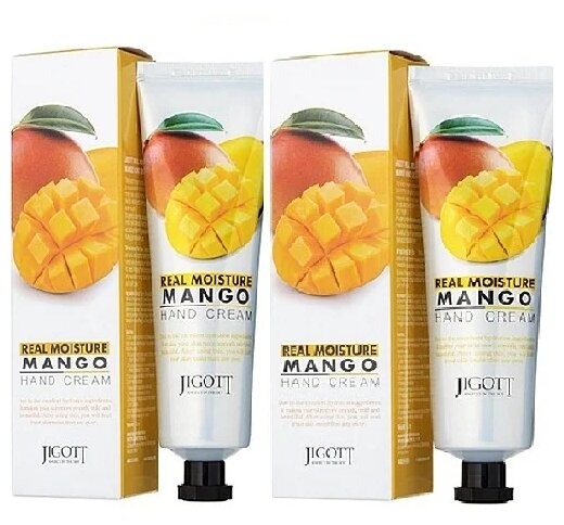 Jigott Крем для рук Real moisture с экстрактом манго, 100 мл*2 шт