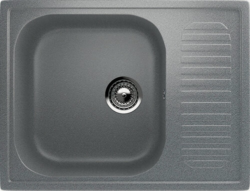 Изображение товара Каменная мойка для кухни врезная SURAGRAN S-18, 640*490мм, прямоугольная, цвет темно-серый/Раковина для кухни