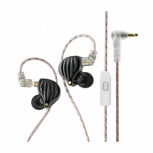 Внутриканальные наушники QKZ ZXK проводные Hi-Fi наушники с микрофоном черный 1390₽