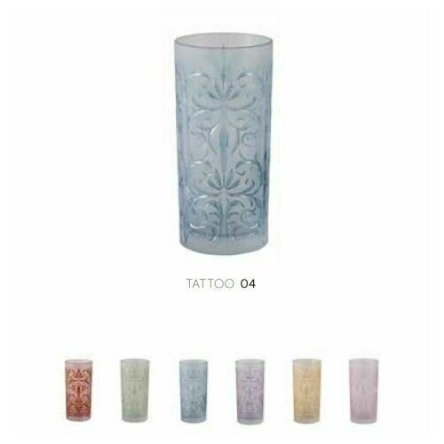 Набор высоких стаканов Cre Art TATTOO 6шт, хрустальное стекло, H 15