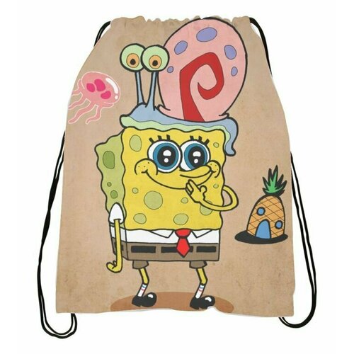 Сумка-мешок для обуви Губка Боб, SpongeBob №15 сумка шоппер губка боб spongebob 15