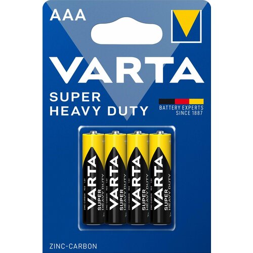 Батарейки VARTA Super Heavy Duty R03 AAA мизинчиковые синий, черный, желтый