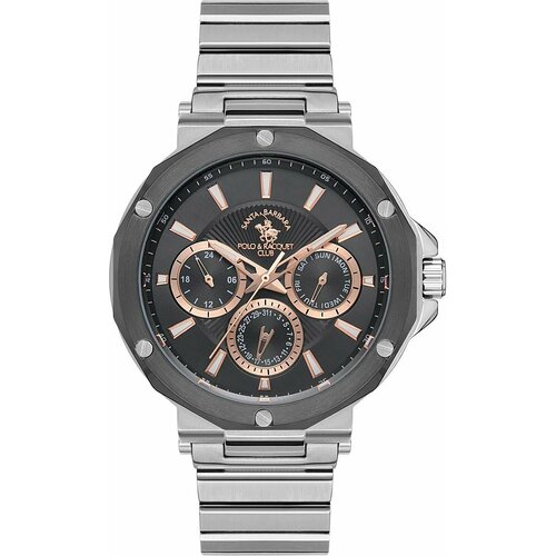 Наручные часы SANTA BARBARA POLO & RACQUET CLUB Legend, серебряный, черный