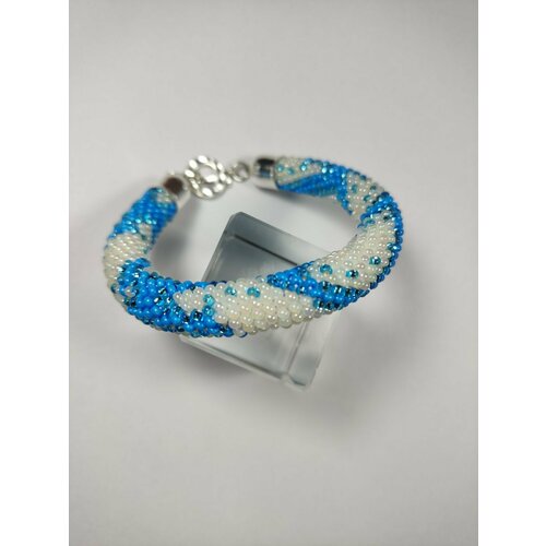 Плетеный браслет, 1 шт., размер 17 см, голубой, белый браслет морская богиня