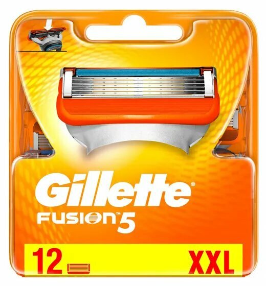 Сменные кассеты для бритья Gillette Fusion, 12 шт