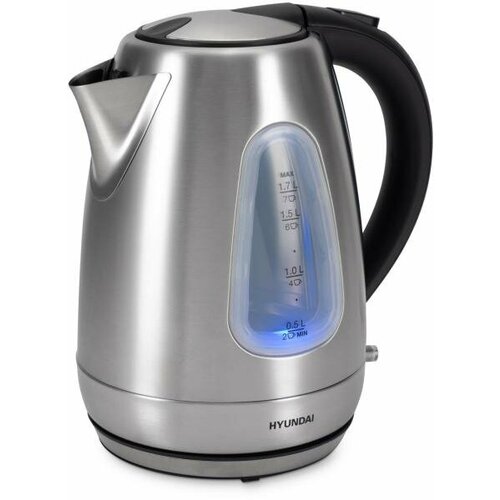Чайник электрический Hyundai HYK-S7407 17л 2200Вт серебристый матовыйчерный корпус нержавеющая сталь 195100₽