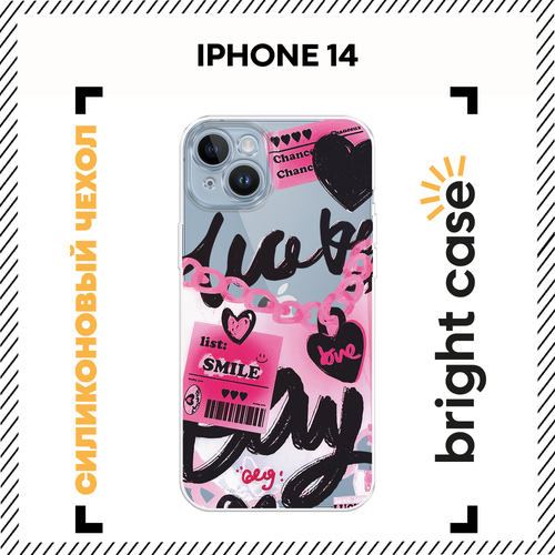 фото Чехол на apple iphone 14 / айфон 14 с принтом улыбнись, прозрачный bright case