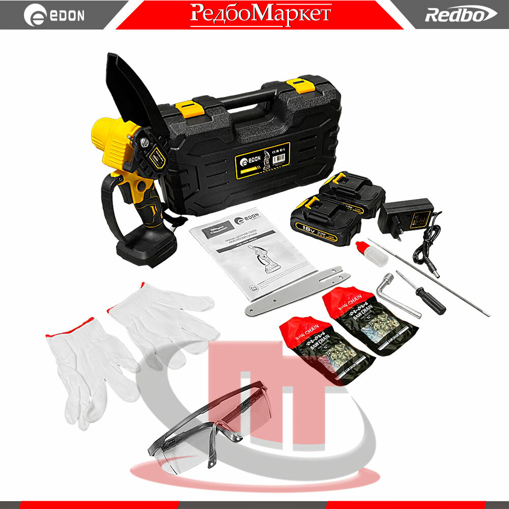Обзор: Мини-пила цепная аккумуляторная Edon ACS-18/6 + набор