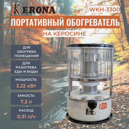 Изображение товара Портативный обогреватель на керосине "Kerona" WKH-3300 / с функцией походной печи