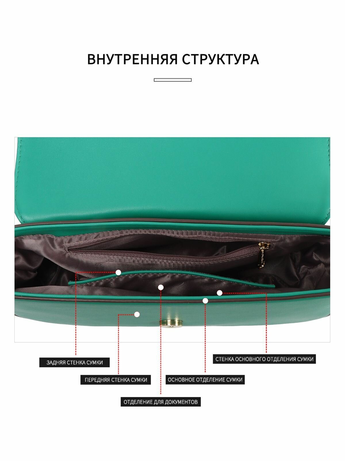 Сумка багет Daniele Patrici, зеленый — фото 1