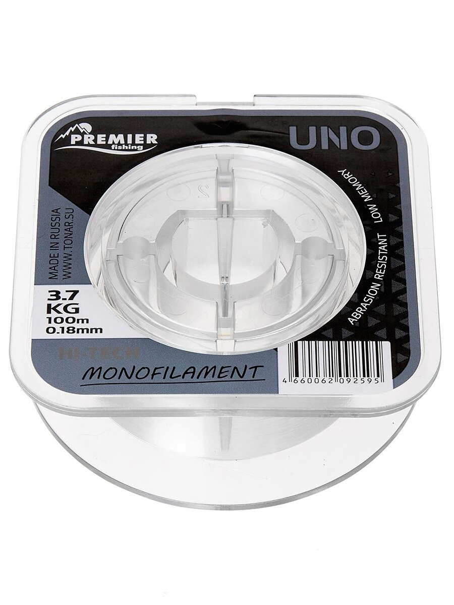 Леска для рыбалки Premier Fishing UNO Clear Nylon 0,18mm/100m (PR-U-C-018-100)