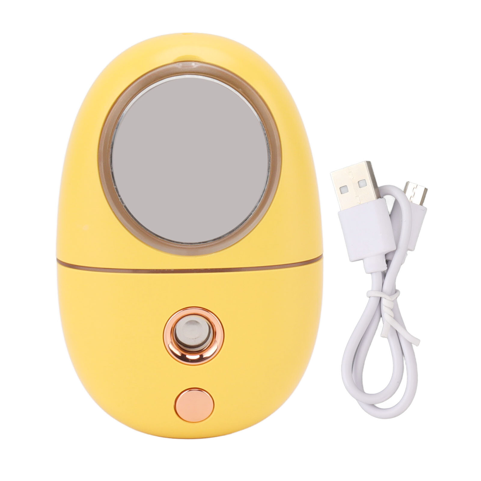 Handy Mini Mister милый 35 мл портативного молчаливого USB -перезаряжаемого распылителя с туманом 200 мАч с зеркалом для увлажняющего лица желтого