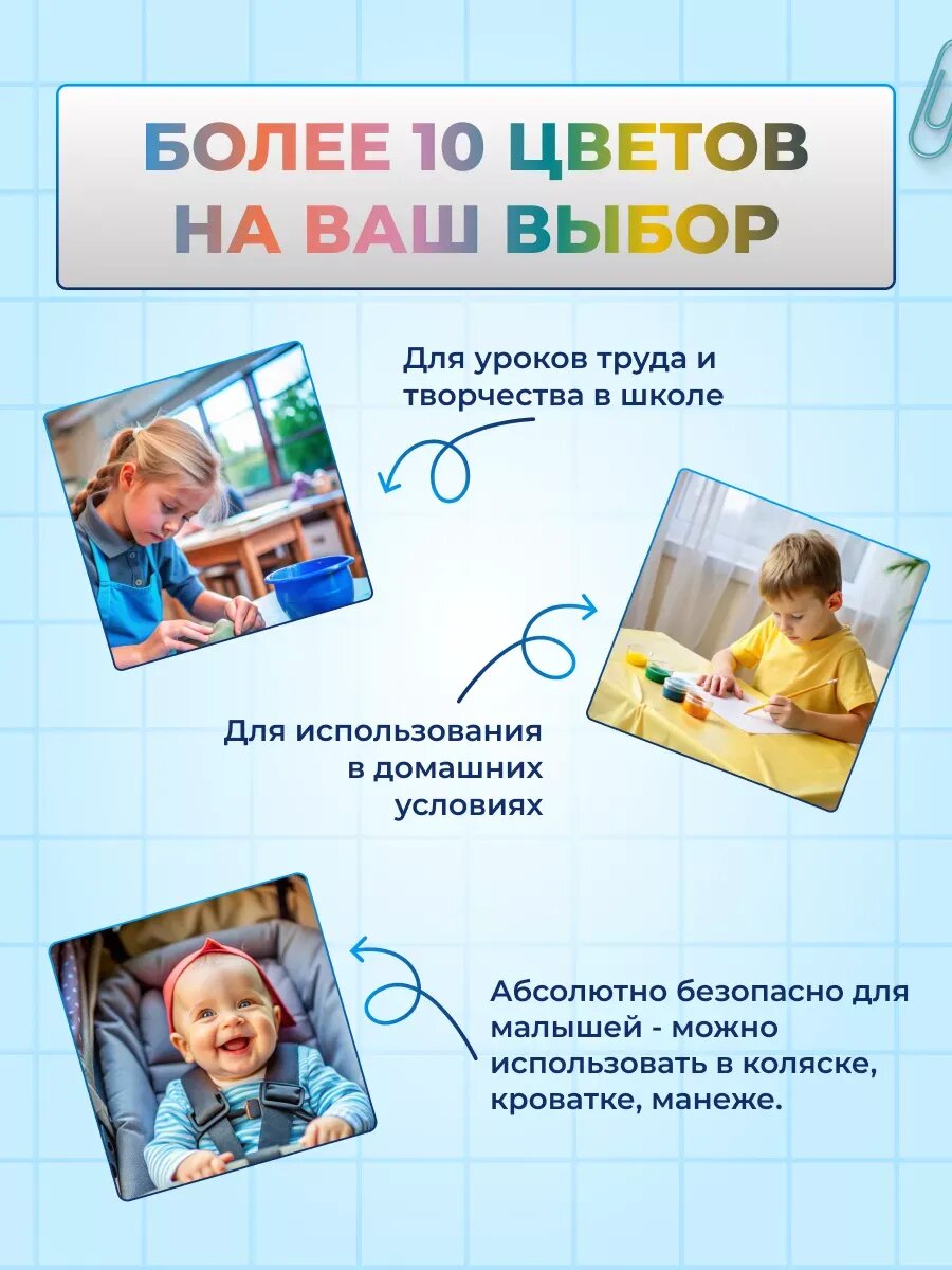 Клеенка ПромЭласт "Уроки труда", на стол, для рисования, непромокаемая, голубая, комплект 2 шт. — фото 1