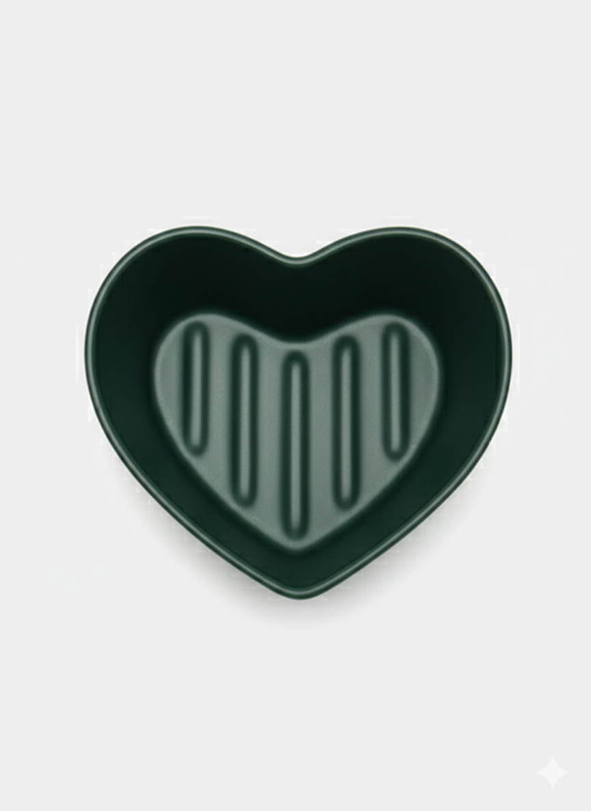 Форма для десертов GOLD "HAPPY KITCHEN", керамика, сердечки, 2 шт — фото 1