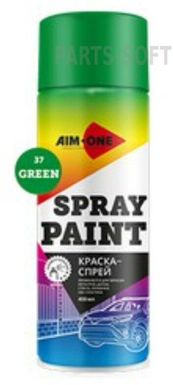 AIM-ONE SP-GR37 Краска зеленая аэрозоль 450мл акриловая Spray Paint Green AIM-ONE