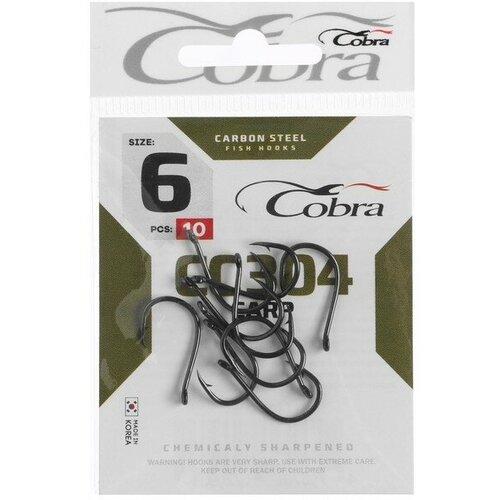 крючки cobra carp cc303 006 10шт Крючки Cobra CARP сер. CC304 разм. 006 10шт.