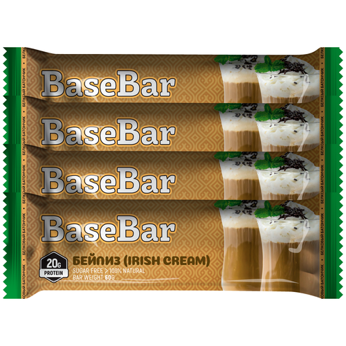 фото Батончик протеиновый base bar "irish cream", 20 гр. белка, 60гр, 4 шт