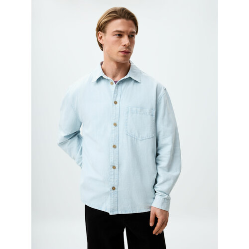 рубашка sela базовая 42 размер Рубашка Sela, размер L, голубой
