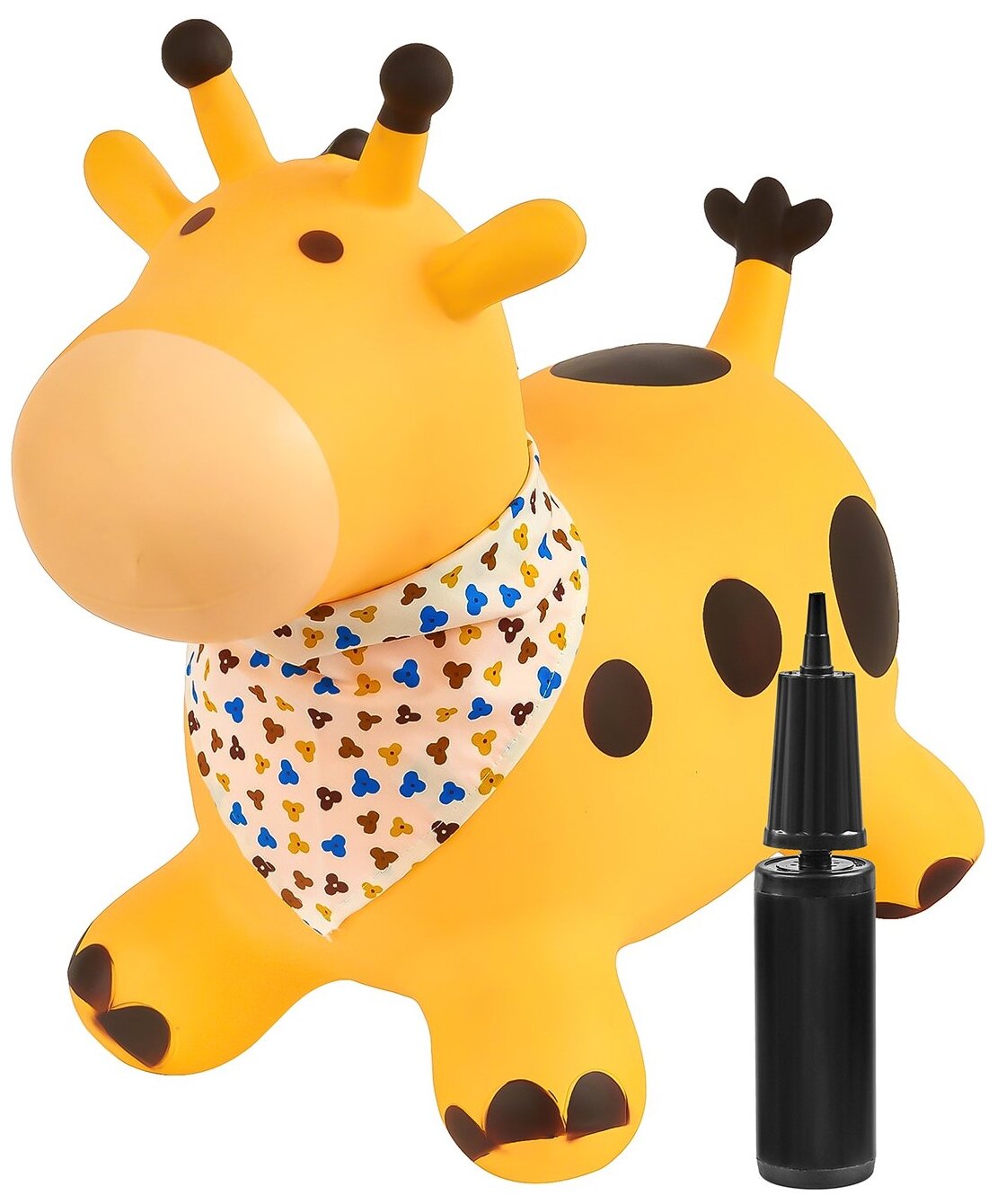 Игрушка-попрыгун LAKO sport желтый жираф Раф (в комплекте с насосом и платком-банданой)