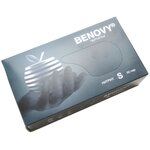 1 пач. 50 пар. S Перчатки чёрные, нитриловые Decoromir медицинские смотровые Benovy, размер S (100 штук = 50 пар) - изображение