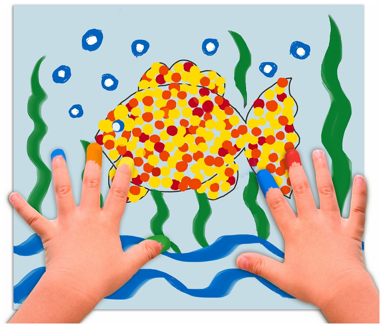 Краски пальчиковые Юнландия сенсорные "ЛИСеНОК", 6 цветов по 60 мл, в баночках (191342)