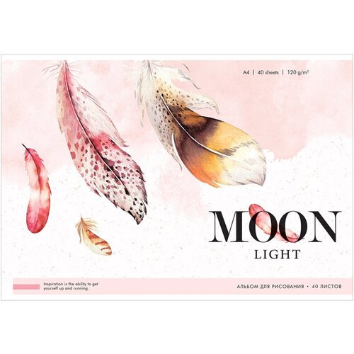 Альбом для рисования А4, 40л Greenwich Line Moon light. Feathers (120 г/кв. м) (PS40s-36897), 2шт.