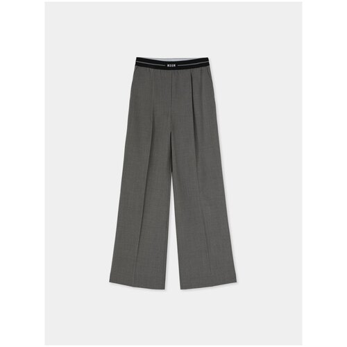 фото Брюки msgm palazzo trousers, серый, 38
