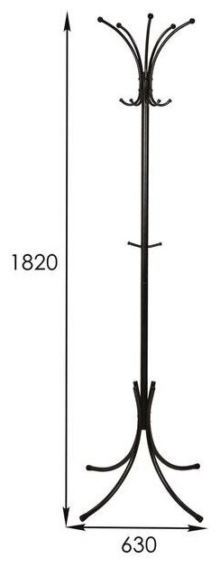 Вешалка стойка напольная Корона для хранения одежды, 182х63х63 см, цвет черный Hoff - фото №12