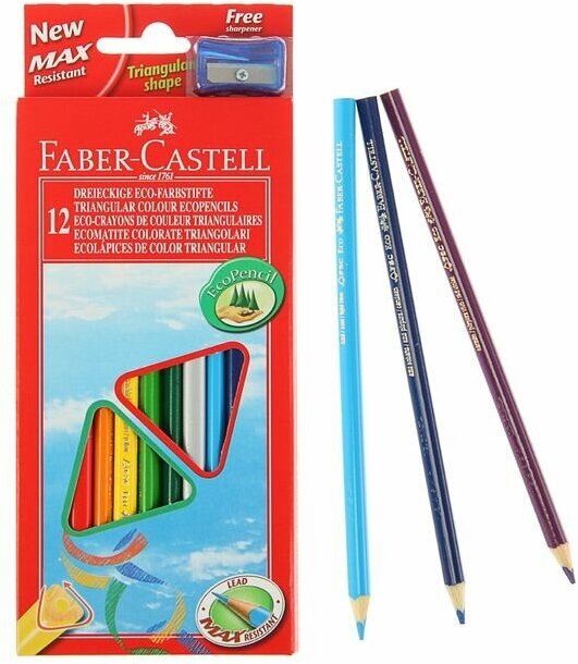 Карандаши цветные Faber-Castell Eco с точилкой 12 шт. - фото №5