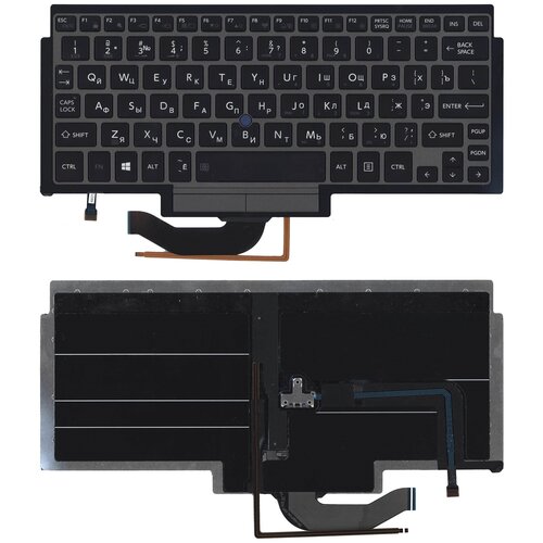 Клавиатура для ноутбука Toshiba Portege Z10t черная с серой рамком и указателем 1905₽