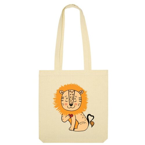 Сумка шоппер Us Basic, бежевый сумка влюблённый кот бежевый