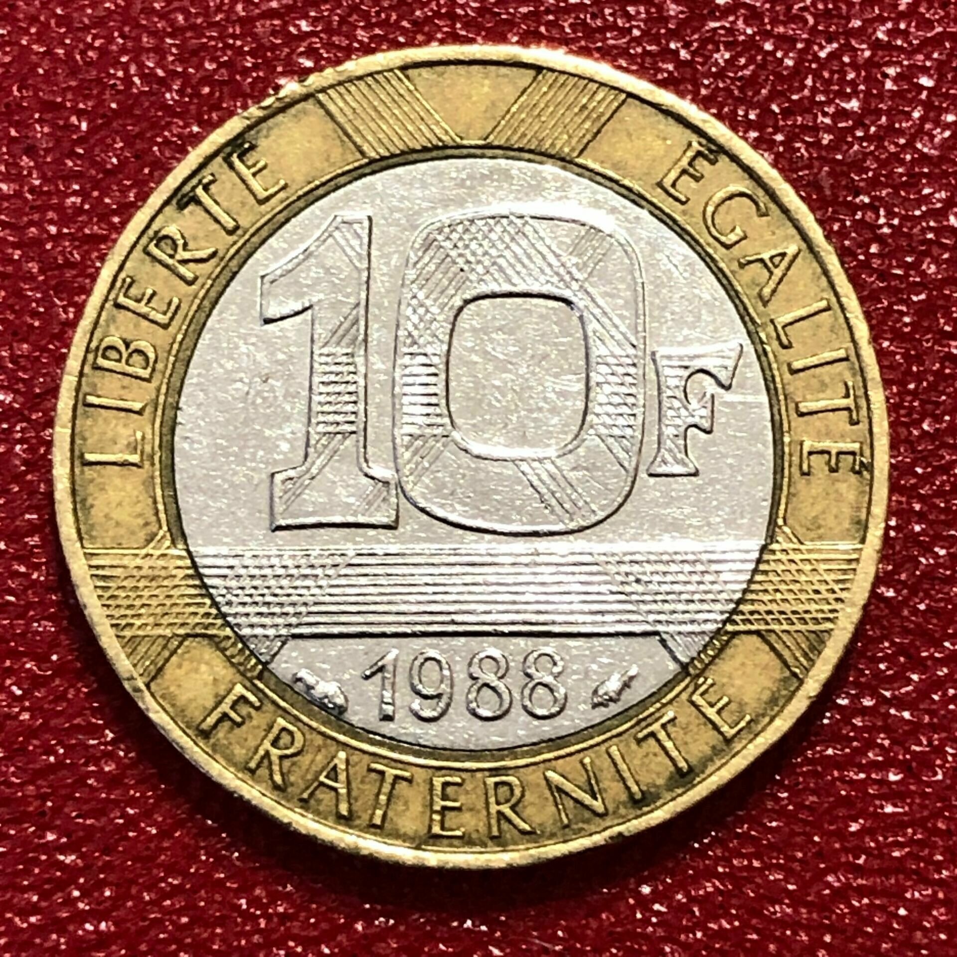 Монета Франция 10 Франков 1988 год #2-4