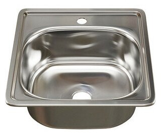 фото Кухонная мойка Mixline Врезная 38х38 с сифоном, нержавеющая сталь 0,6мм (4630030632504)