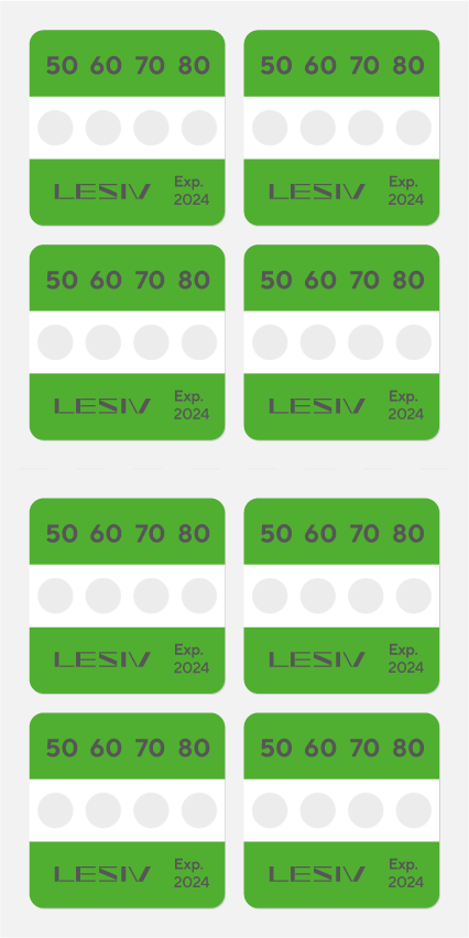 Термоиндикатор Lesiv L-Mark 4T - 50-60-70-80°C цвет - зеленый 8 шт.