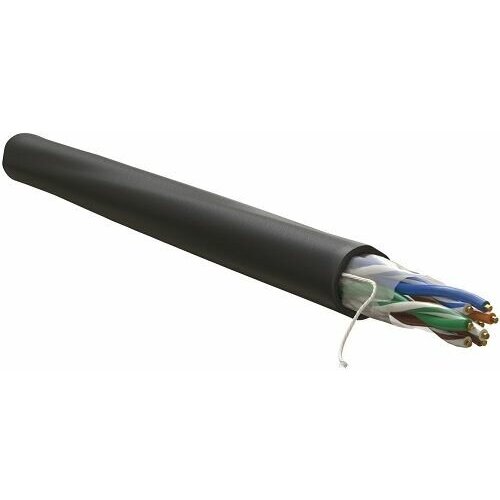 кабель ubiquiti uisp cable pro f utp cat 5e pe 305 м черный Кабель витая пара U/UTP 5e кат. 4 пары WRLine WR-UTP-4P-C5E-PE-BK неэкранированная (0,50 мм), одножильный, внешний, PE, черный, 305 м