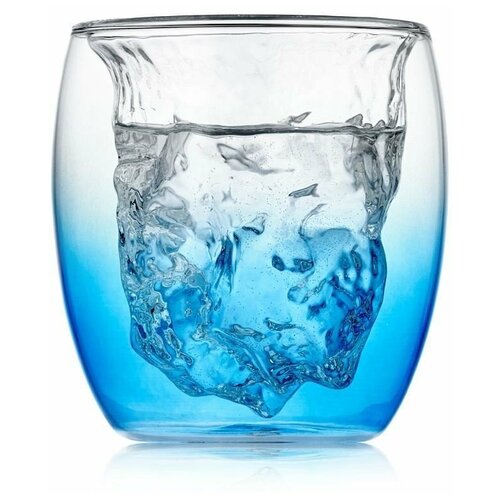 Стакан ASTRO Glaffe с двойными стенками рельефной формы Синий TS 220мл