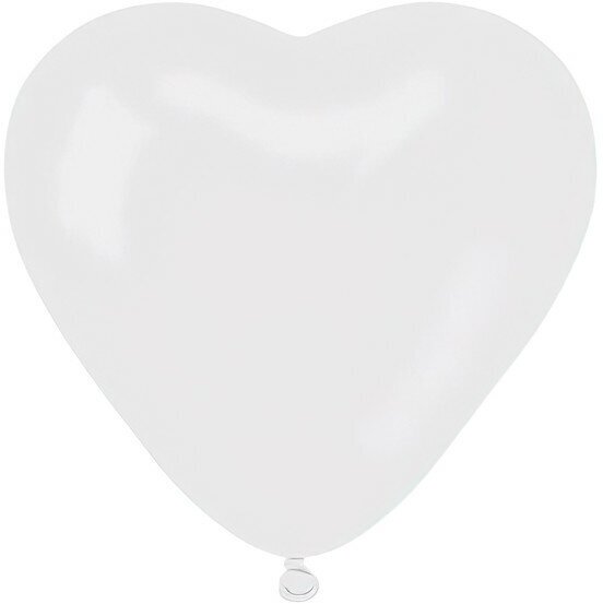 БиКей Шар латексный 12" «Сердце» цвет белый, набор 50 шт.