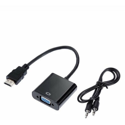 Переходник, адаптер HDMI - VGA с питания и AUX vga male to hdmi compatible female converter with audio cables 480p 720p 1080p for ps3 4 hdtv monitor projector pc laptop tv box