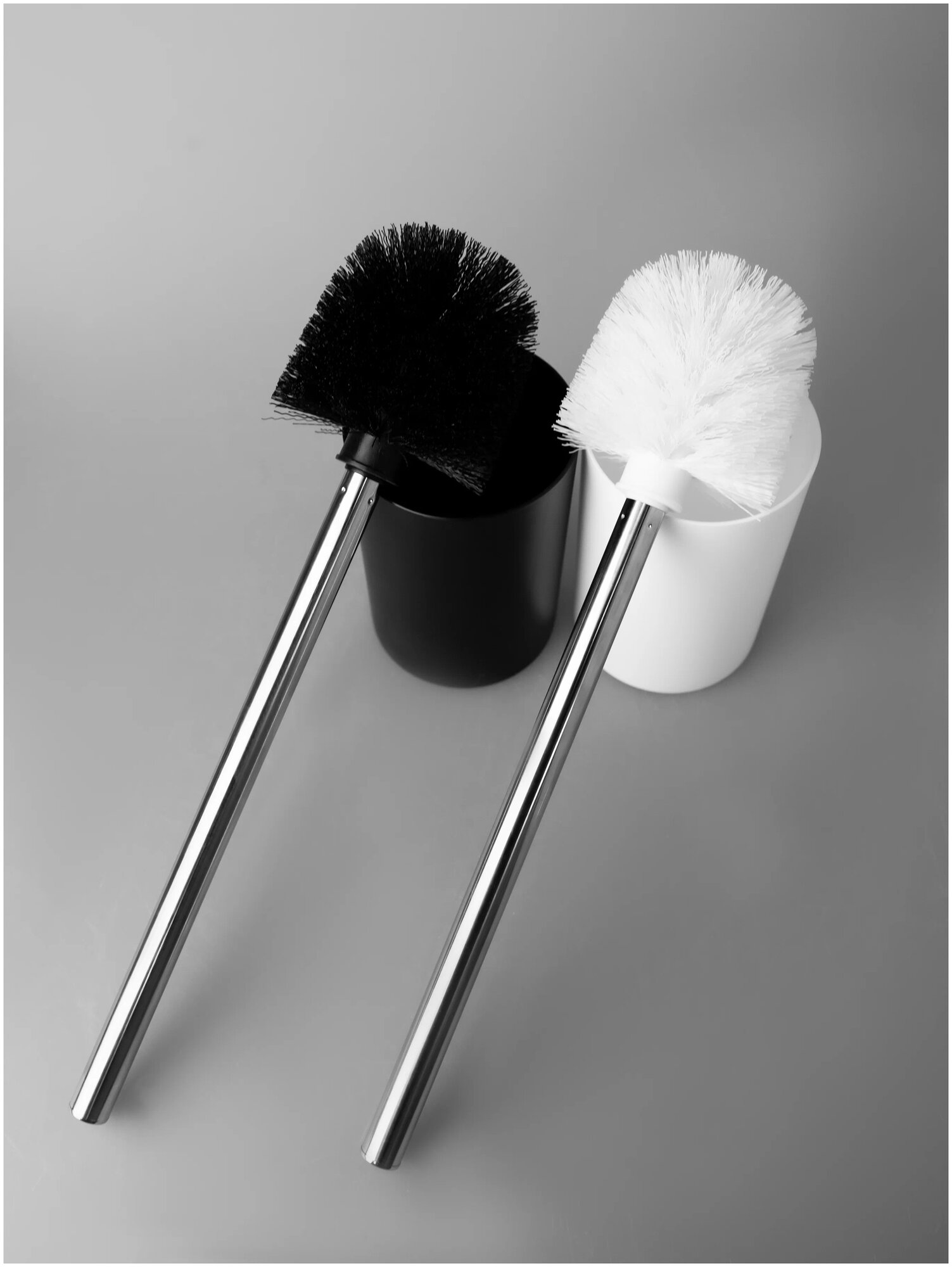 Ершик для унитаза напольный с подставкой черный, алюминиевая ручка, ершик для туалета PROFFI - фотография № 7