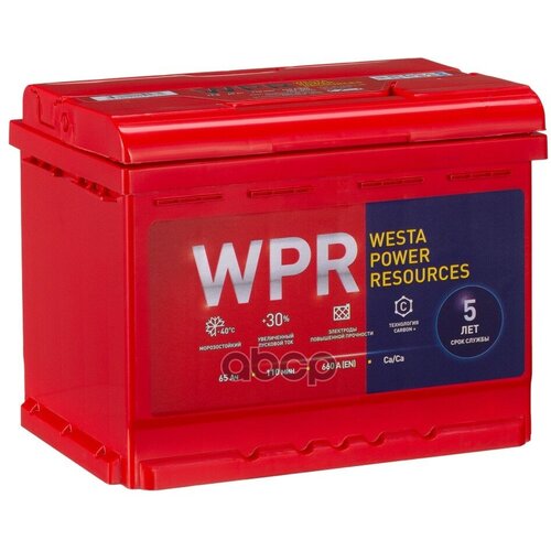 Аккумулятор Wpr Premium 65 А/Ч Обратная R+ 242X175x190 En660 А WPR battery арт. 565 108 310