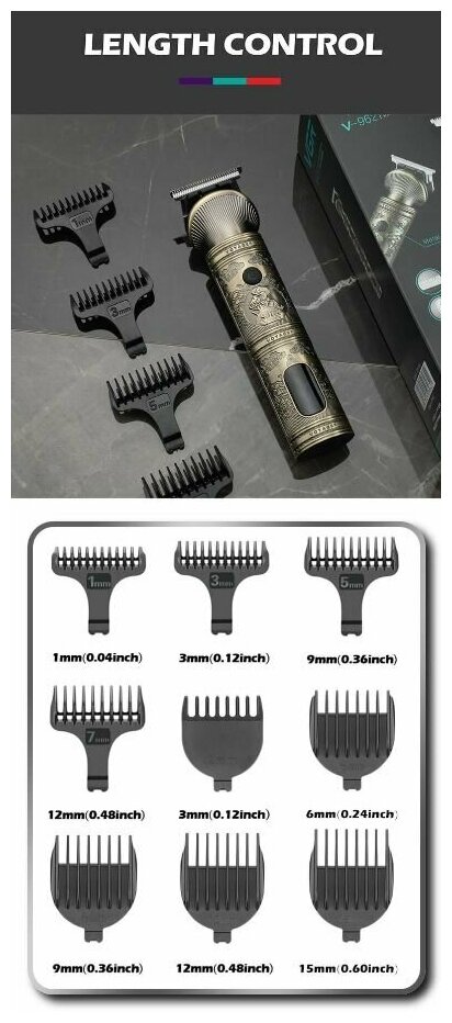 Триммер для стрижки волос VGR V-106. усов и бровей, носа и ушей. Набор для ухода за волосами 6 в 1