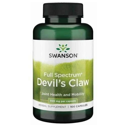 Дьявольский коготь Swanson Full Spectrum Devil's Claw, 500 mg 100 Caps