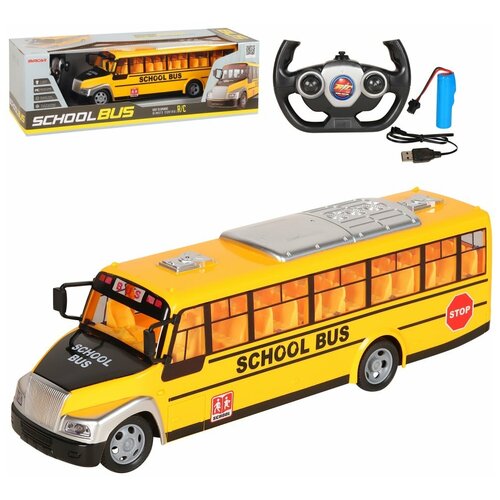 фото Радиоуправляемый школьный автобус, 4 канала, свет фар, звук, зарядное устройство (jb1168201) syrcar