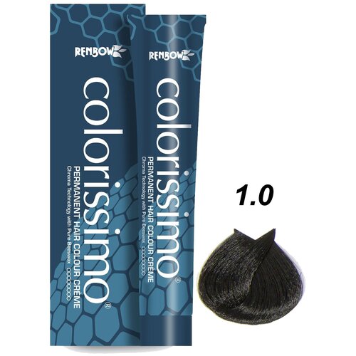 Крем-краска для окрашивания волос COLORISSIMO 1.0 чёрный 100 мл