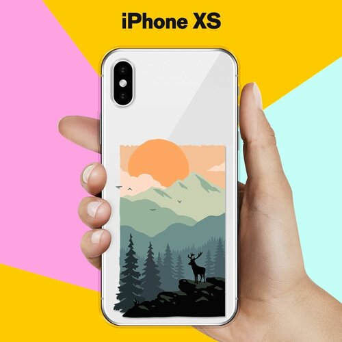 Силиконовый чехол Горы и лес на Apple iPhone Xs силиконовый чехол горы и лес на apple iphone 11 pro