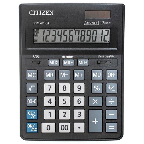 Калькулятор настольный полноразмерный CITIZEN BusinessL CDB1201-BK 12р. Чер