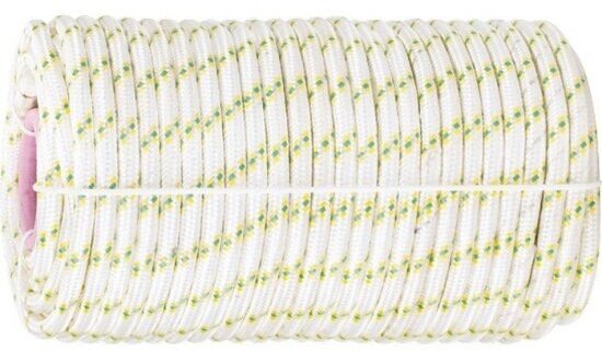 Фал плетёный Сибртех 93969, капроновый с сердечником 6 мм, L 100 м, 16-прядный, Россия